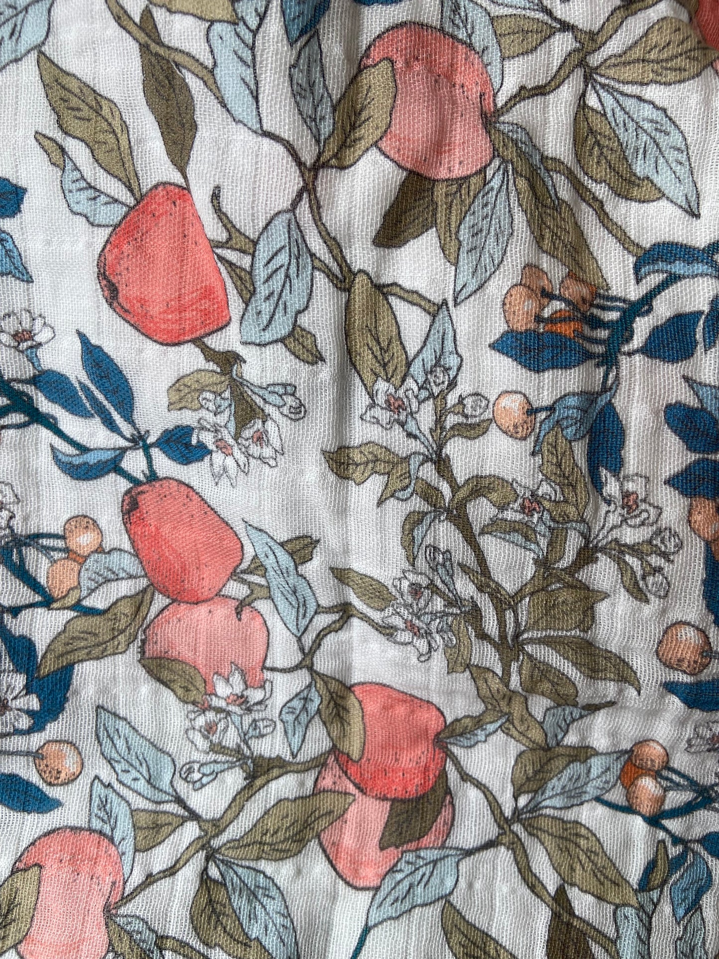 Peach Print Snap Shawl