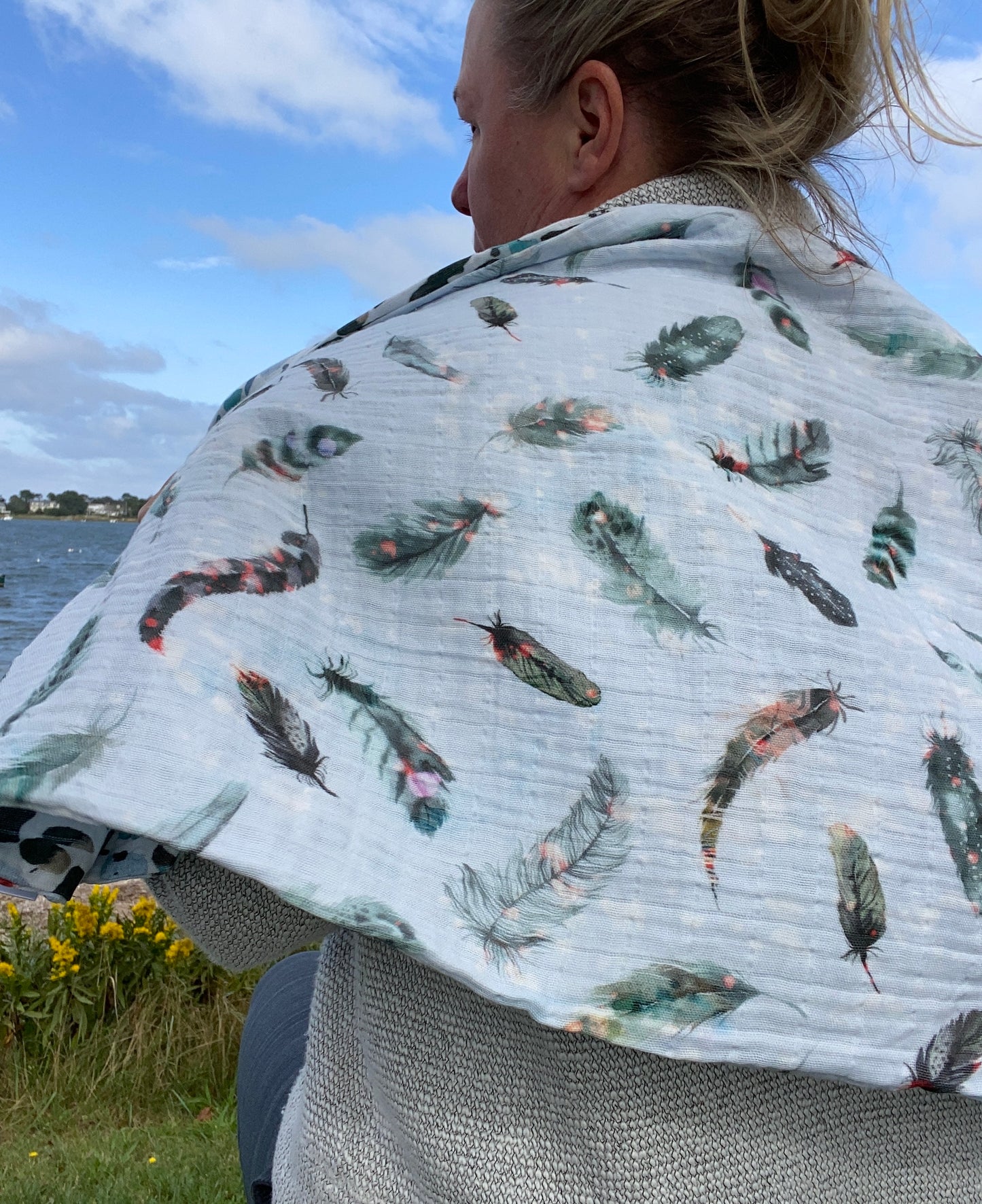 Sea Glass Print Snap Shawl