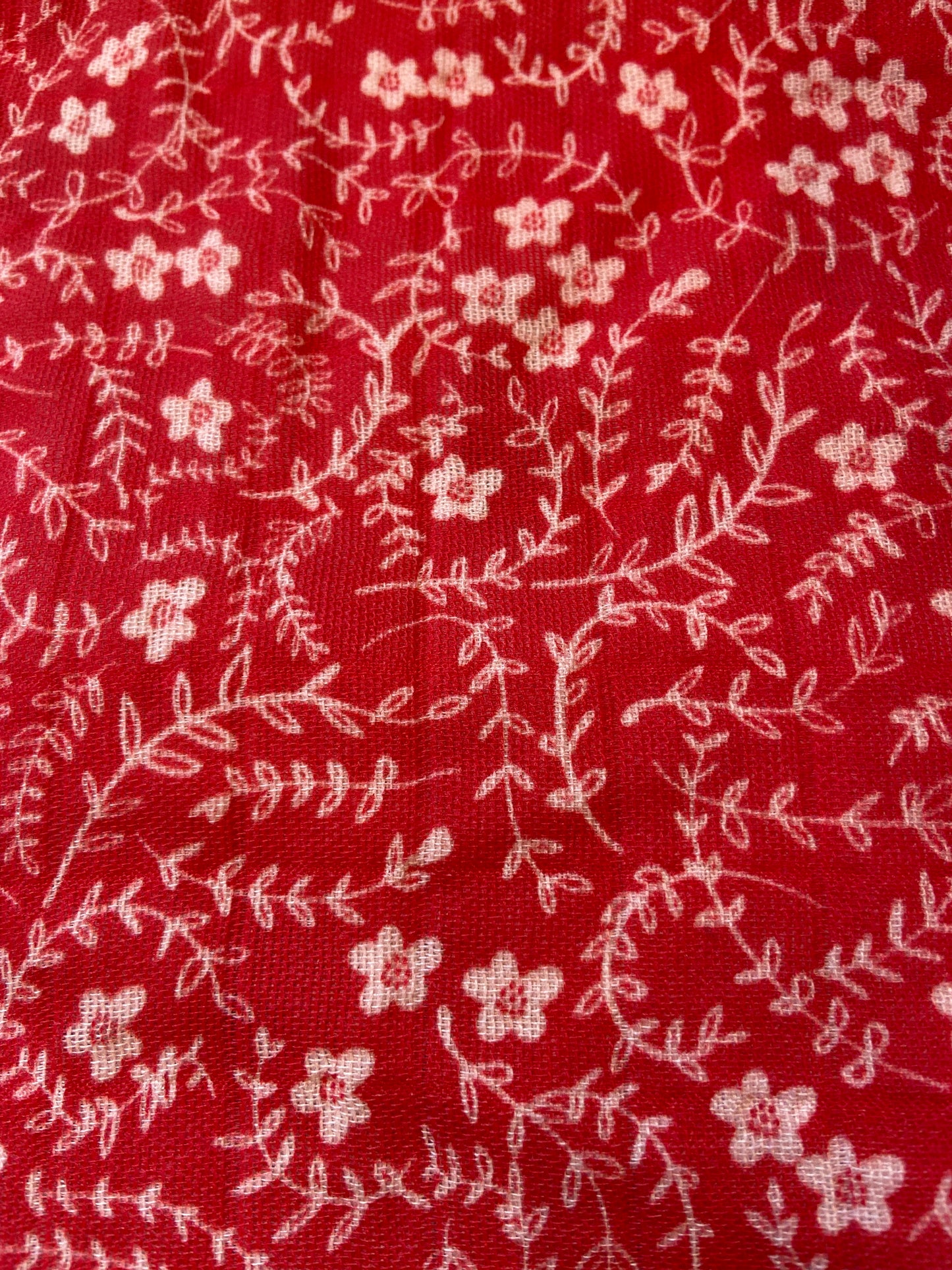 Red Floral Print Snap Scarf