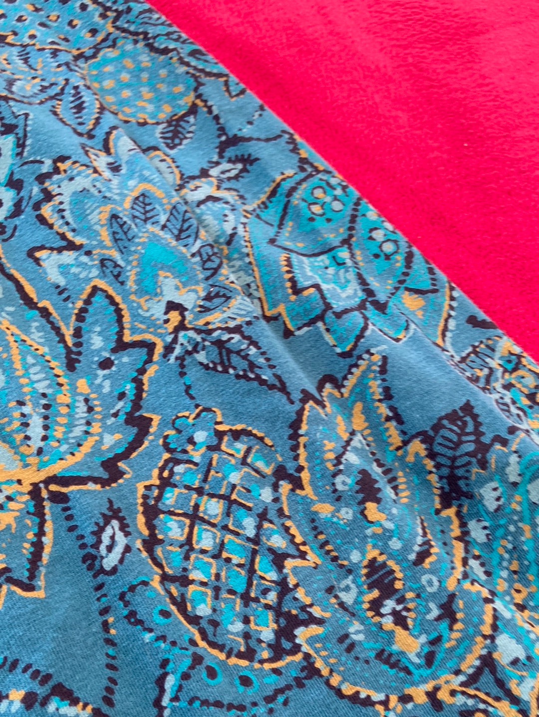 PERFECT PRINT Lands End Teal Green Dress Size S
