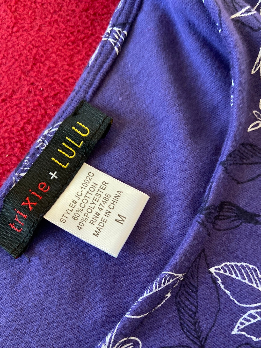 PURPLE PRINT Trixie & Lulu Size M