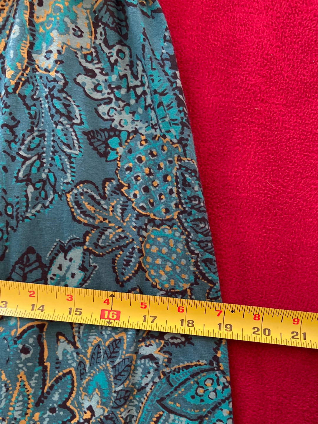 PERFECT PRINT Lands End Teal Green Dress Size S