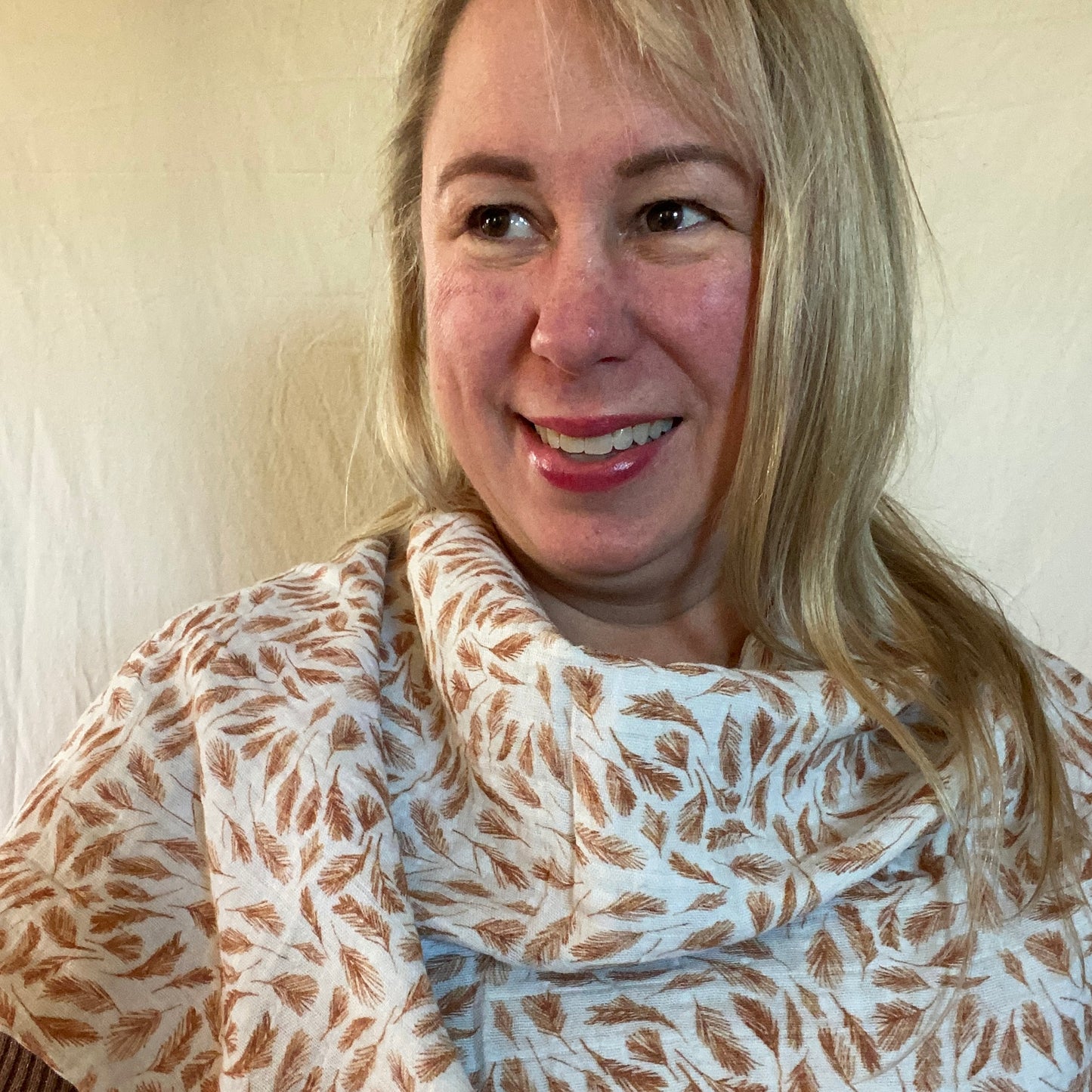 Gray Floral Snap Shawl