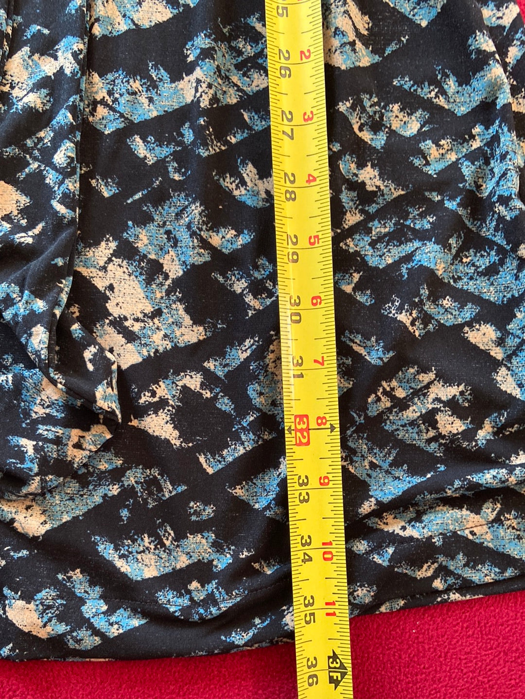 PRETTY PRINT Attention Black and Blue Dress Size S