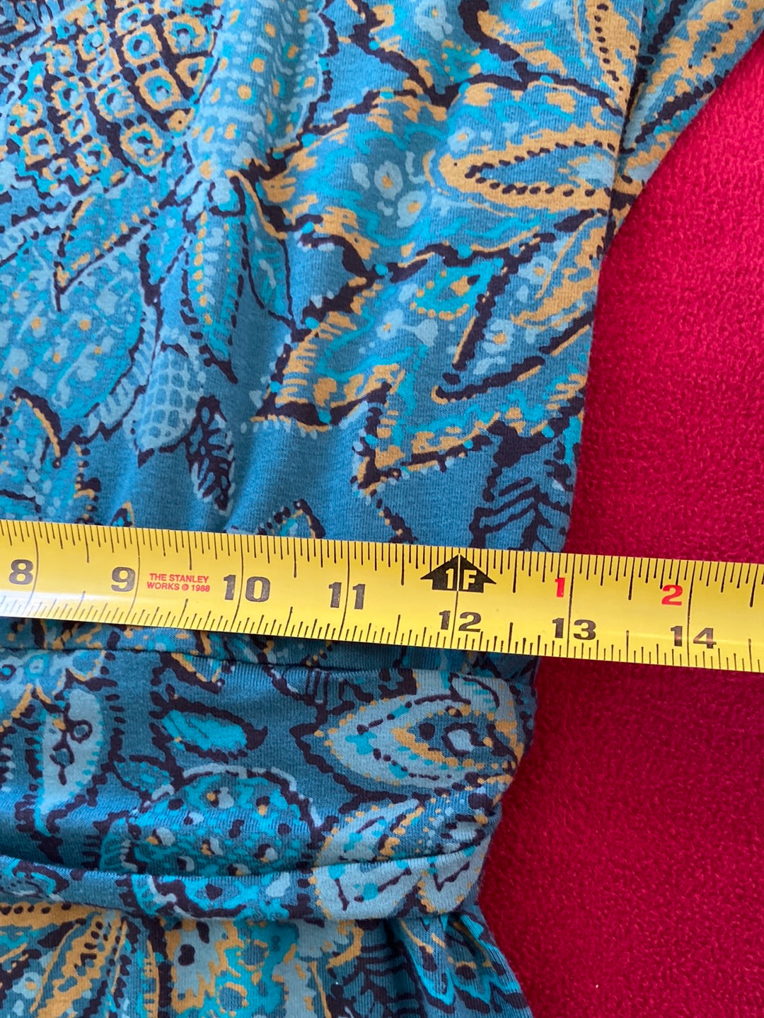 PERFECT PRINT Lands End Teal Green Dress Size S
