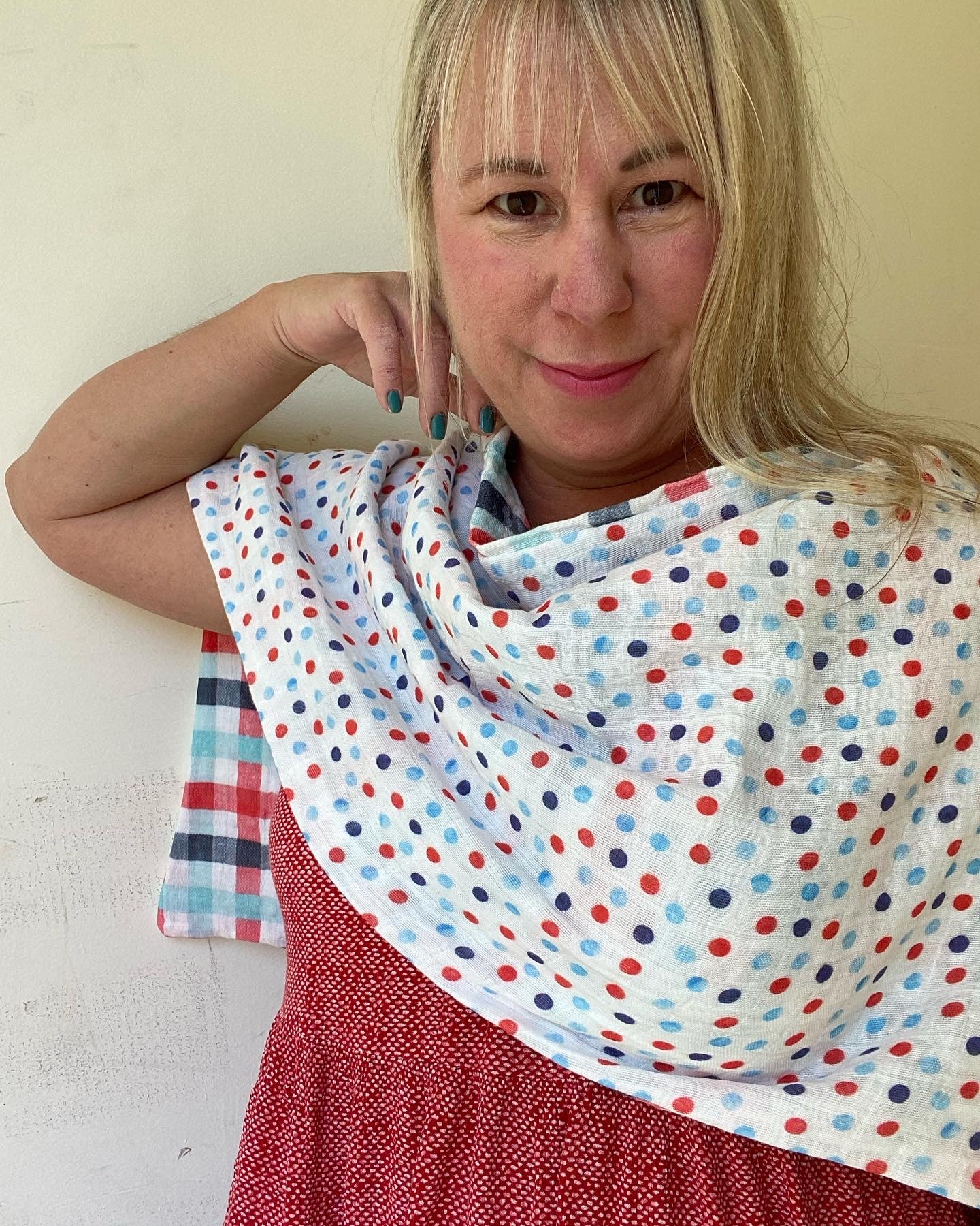 Red White and Blue Snap Shawl