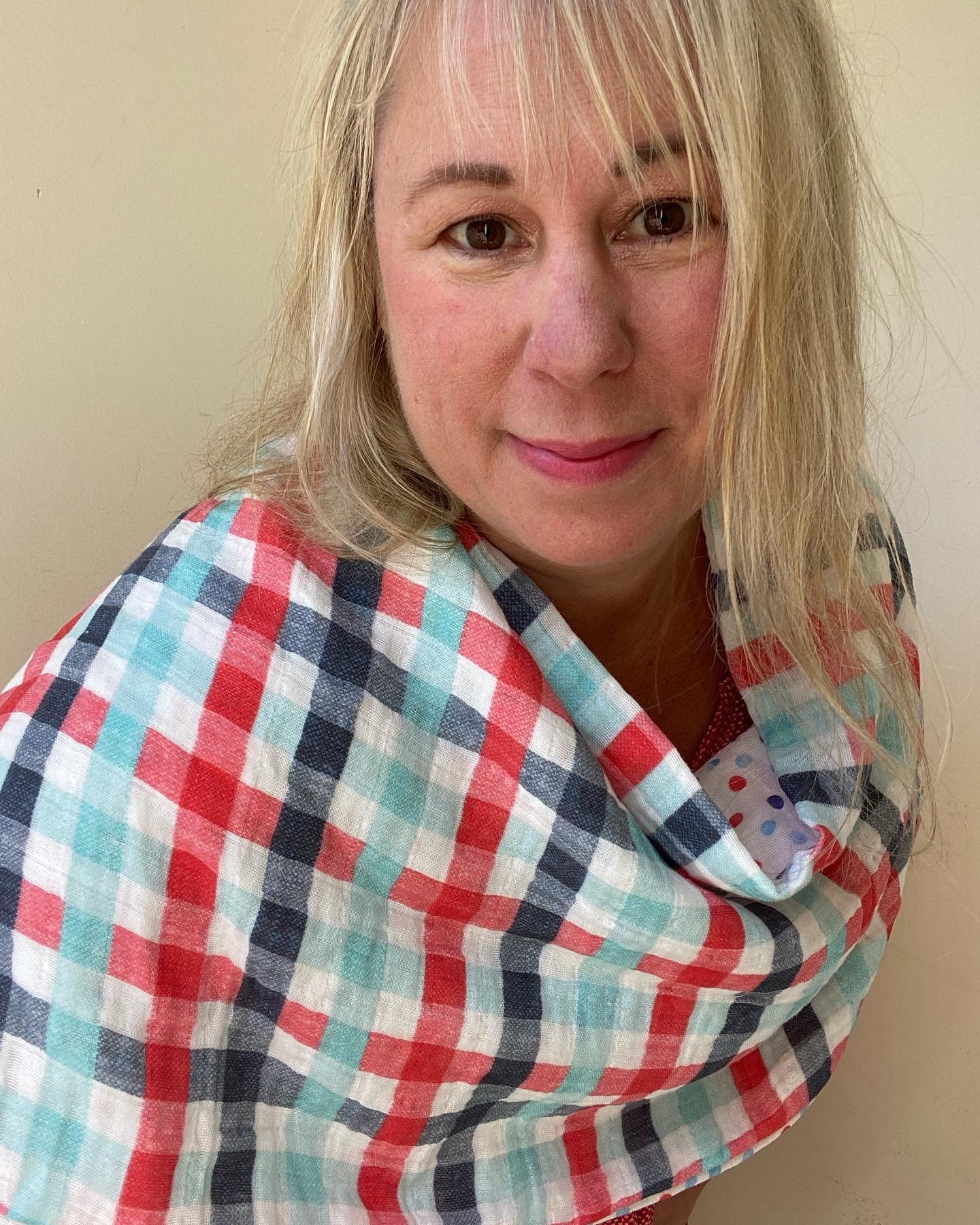 Red White and Blue Snap Shawl