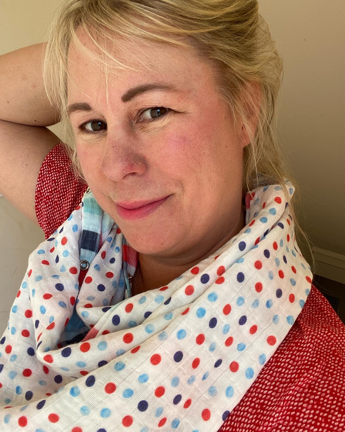 Red White and Blue Snap Shawl