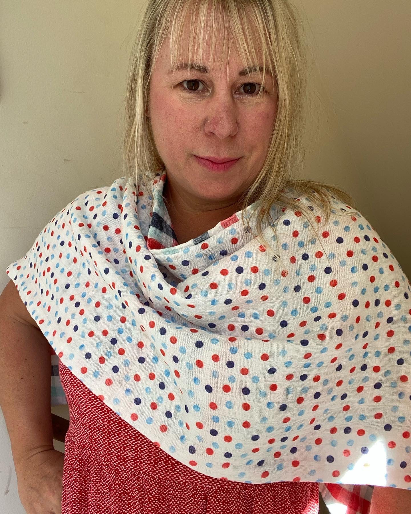 Red White and Blue Snap Shawl