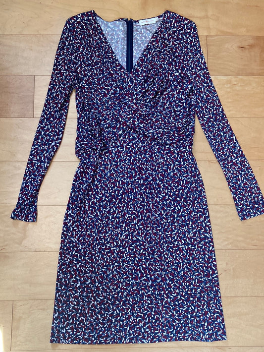 SILK NAVY PRINT Tory Burch Size M