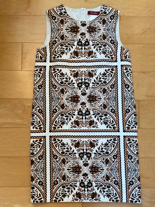 COTTON COMFORT Max Mara Brown Print Dress Size 4